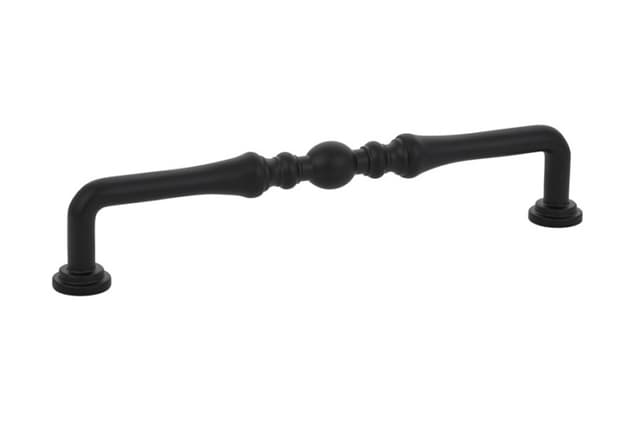 Emtek Traditonal Spindle Pull, 6"CC, Flat Black - 86248US19