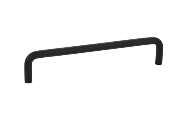 Emtek Traditional Wire Pull, 6"CC, Flat Black - 86249US19