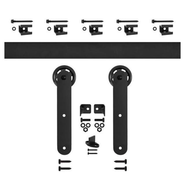 Rolling Barn Door Flat Rail Kit with Rail, Quiet Glide