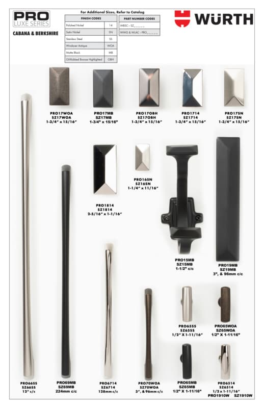 PRO LUXE Series Canaba / Berkshire Collection Display Board