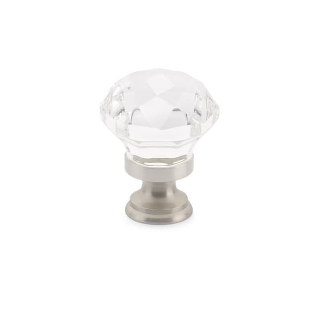 Emtek Diamond Glass Cabinet Knob, 1-1/4" Diameter, Satin Nickel - 86012US15