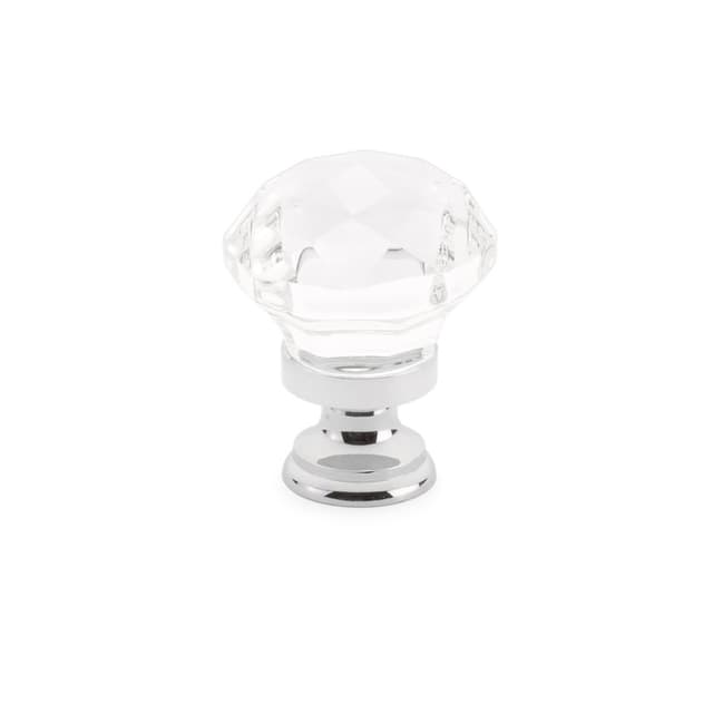 Emtek Diamond Glass Cabinet Knob, 1-1/4" Diameter, Polished Chrome - 86012US26