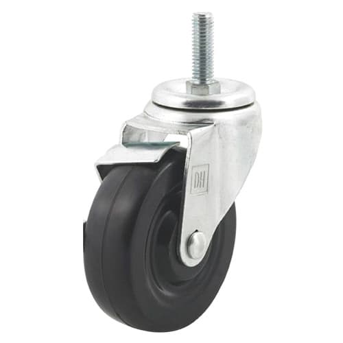CLM Series Threaded Stem Mount Rubber Caster, DH Caster