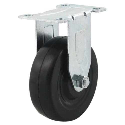 CLM Series Plate Mount Soft Rubber Rigid Caster, DH Casters