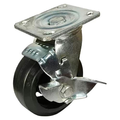 CMH Series Plate Mount Mold-On Rubber Casters, DH Casters