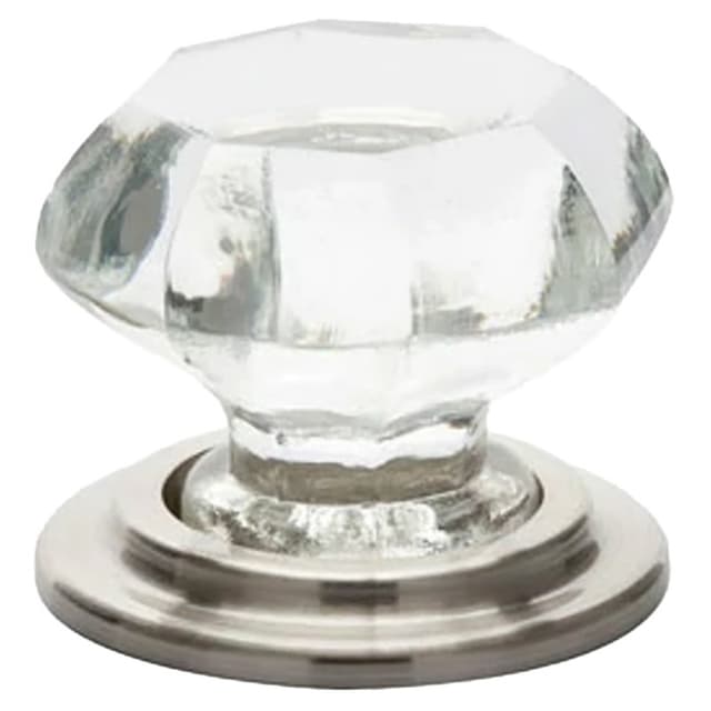 Emtek Old Town Glass Cabinet Knob, 1" Diameter, Satin Nickel - 86010US15