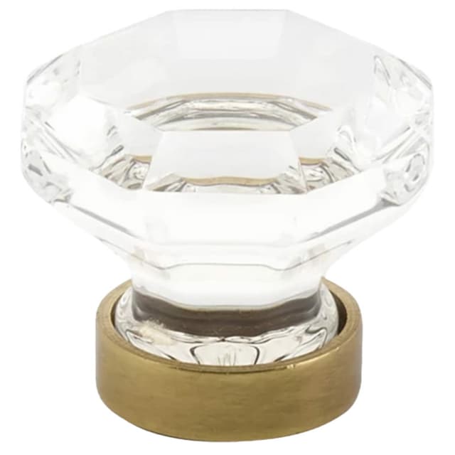 Emtek Old Town Glass Cabinet Knob, 1-1/4" Diameter, Flat Black - 86011US19