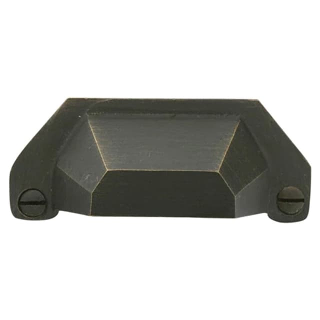 Emtek Sandcast Bronze Bin Pull, 3"CC, Flat Black Bronze Patina - 86051FB