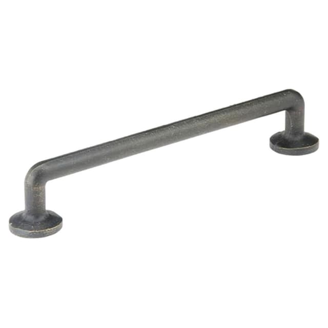 Emtek Sandcast Bronze Rod Pull, 3-1/2"CC, Flat Black Bronze Patina - 86055FB