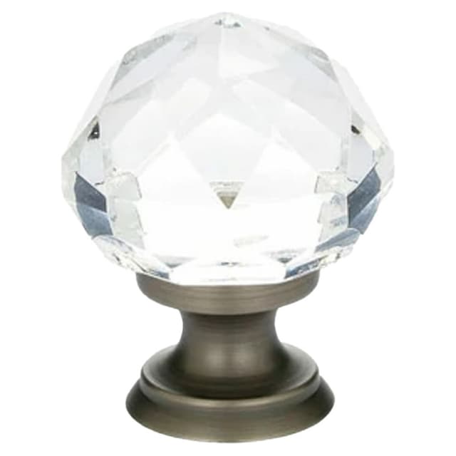 Emtek Diamond Glass Knob, 1-3/4" Diameter, Pewter - 86209US15A