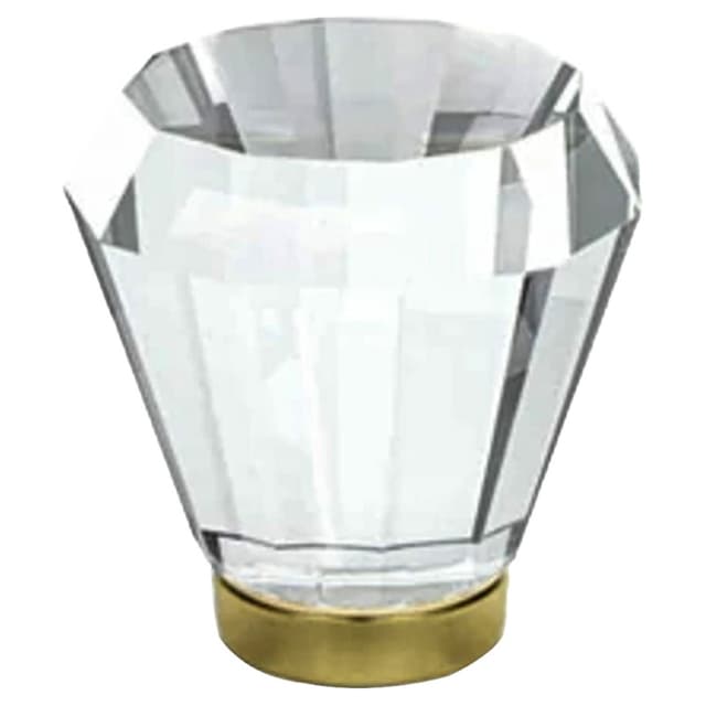 Emtek Brookmont Glass Knob, 1-1/4" Diameter, Glass/Polished Brass - 86397US3