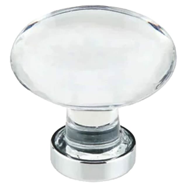 Emtek Hampton Glass Knob, 1-1/4" Diameter, Glass/Flat Black - 86401US19