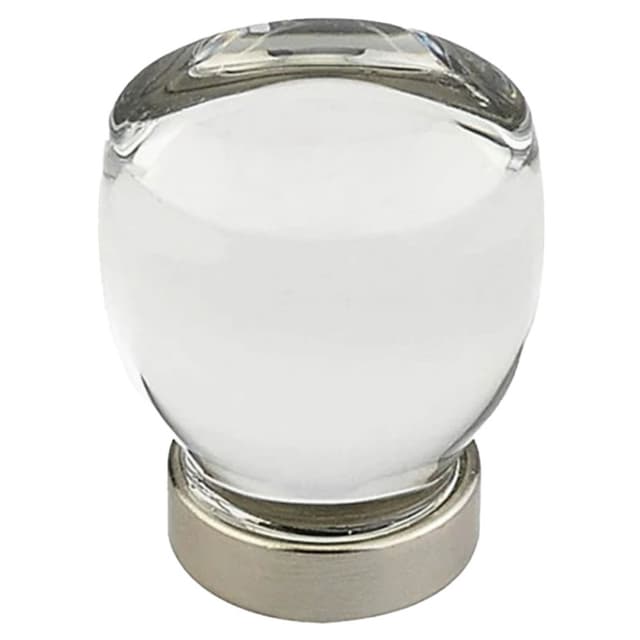 Emtek Juneau Glass Knob, 1-1/8" Diameter, Glass/Flat Black - 86562US19