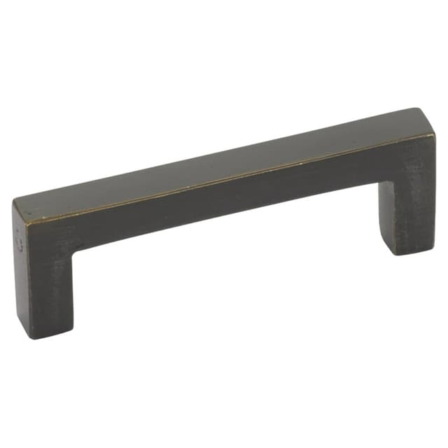 Emtek Sandcast Bronze Rustic Modern Pull, 3-1/2"CC, Flat Black Bronze Patina - 86667FB