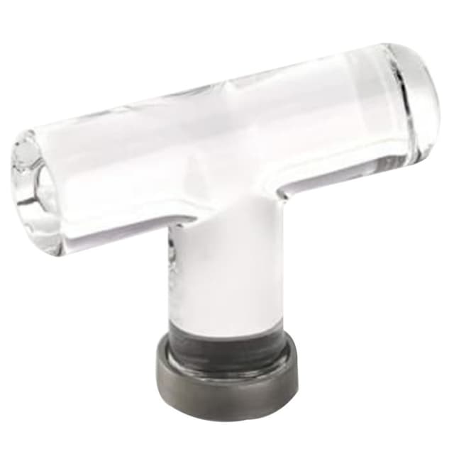 Emtek Modern Glass T-Knob, 2-1/8" Diameter, Glass/Pewter - 86723US15A