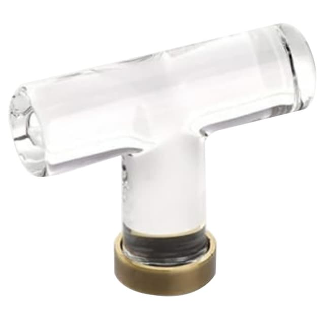 Emtek Modern Glass T-Knob, 2-1/8" Diameter, Glass/French Antique - 86723US7