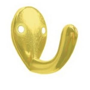 Coat and Hat Hook, 1-1/4 in (32 mm) Length - Polished Brass, Epco | CH201-ZB-2