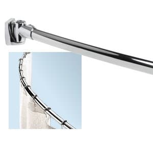 Curved Shower Rod Kit 6'L, Stainless Steel