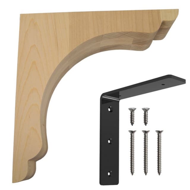 Wood Scalloped Corbel with Bar Bracket, Federal Brace