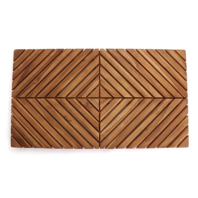Radial Teak Shower Mat, Federal Brace