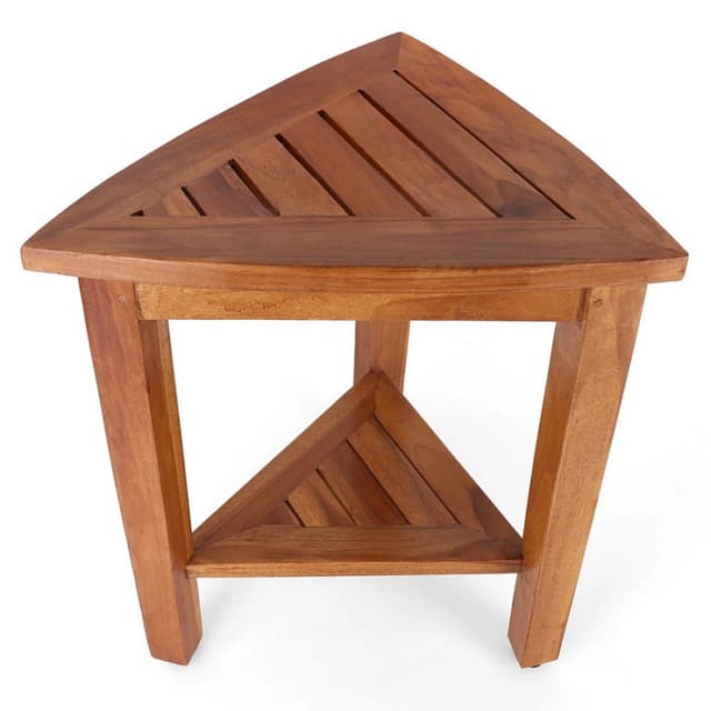 Sereni Teak Shower Stool, Federal Brace