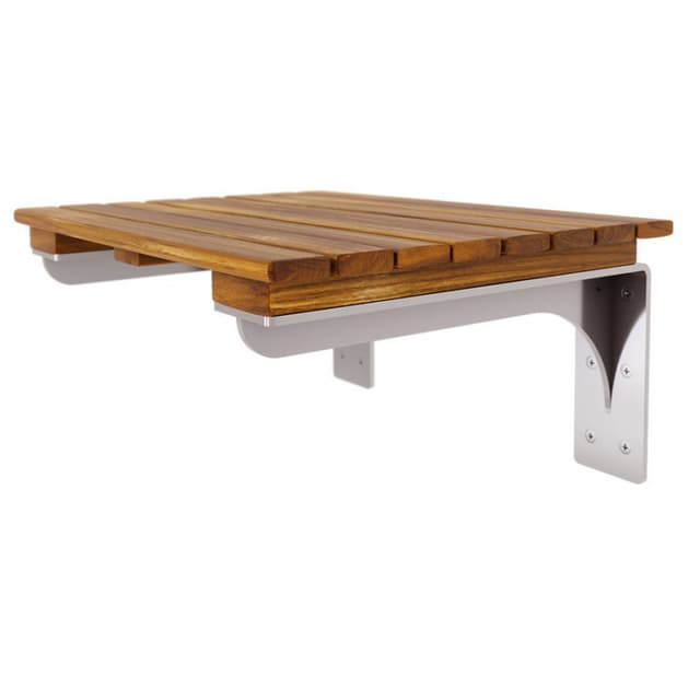 Teak Shower Bench System, Federal Brace