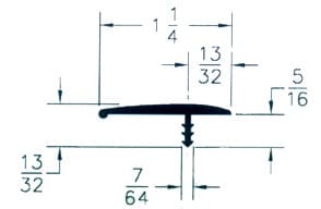 Tee Moldings, 1-1/4" Wide Offset, Patwin