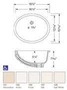 L075 Series Acrylic Vanity Sinks, Single, Formica
