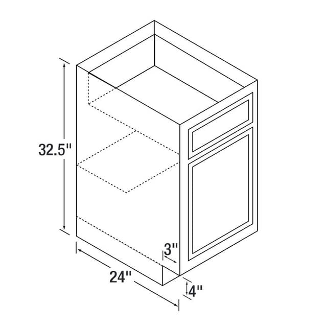 Chadwood Oak Recessed Panel Door ADA Compliant Base Cabinet