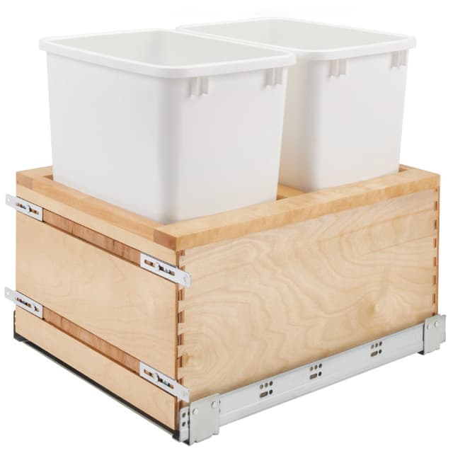 4VLWCSC Series Double Bin Bottom Mount Waste Containers for 21" Cabinet, Rev-A-Shelf