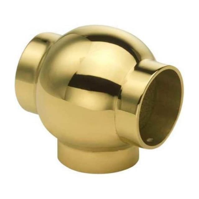 Ball Tee Fitting For 1-1/2" Diameter Rail, Brass, Lavi