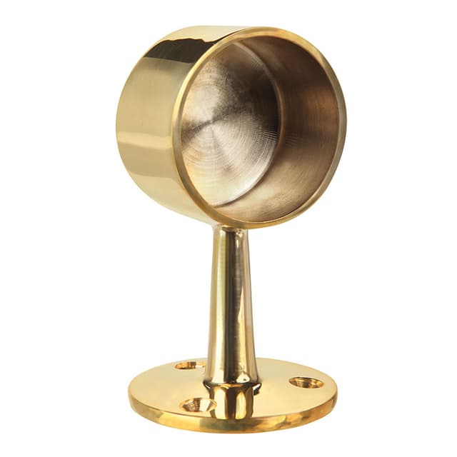 Flush End Post For 2" Diameter Rail, Brass, Lavi