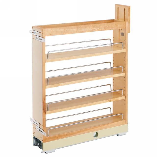 Rev-A-Shelf 448 Maple Base Cabinet Pullout Organizer with Soft-Close Slides