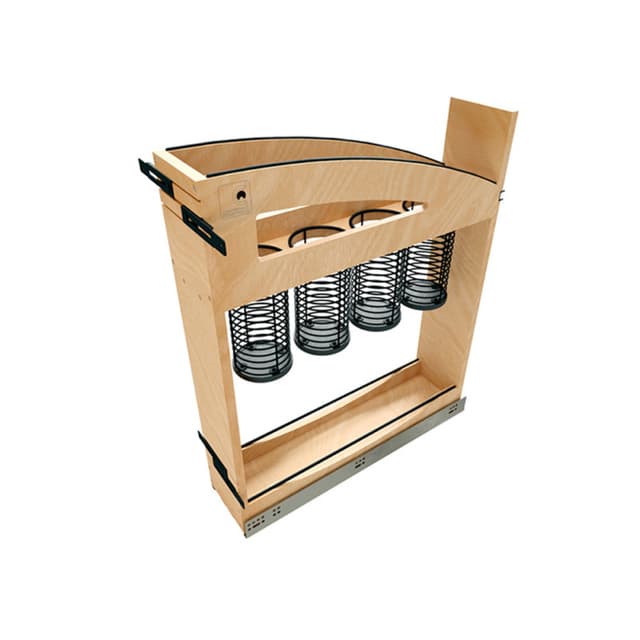 Rev-A-Shelf 448UT Craftsman Maple 2-Shelf Base Cabinet Utensil Pullout Organizer with Soft-Close Slides