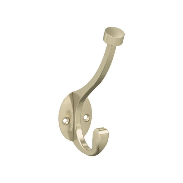5-1/2" x 5-1/2" Adare Double Prong Decorative Wall Hook, Golden Champagne Finish