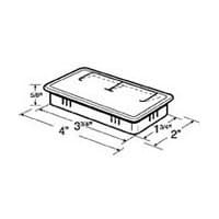Hardware Concept Rectangular Two Piece Plastic Wire Grommet, Pebble Texture