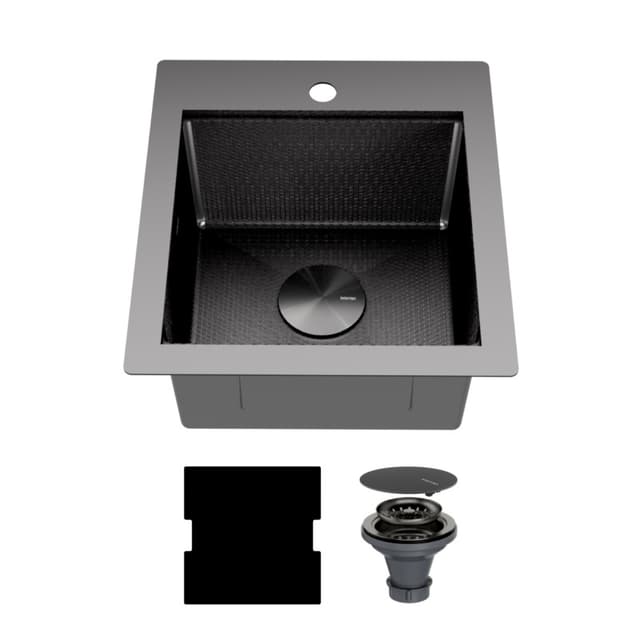 Karran Matrix 17"W Gunmetal Grey Top mount Kitchen Sink Single Bowl, 16 Gauge - HST1719SBGG