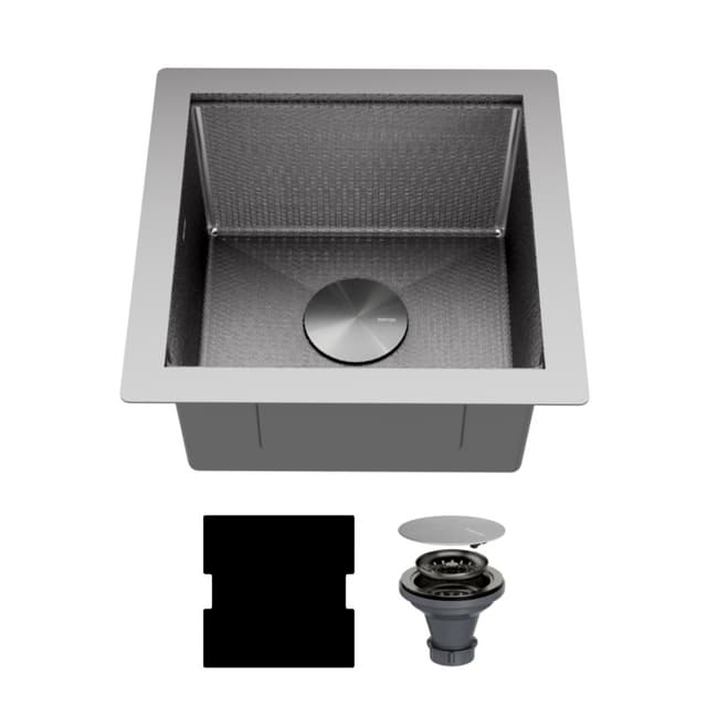 Karran Matrix 17"W Stainless Steel Undermount Kitchen Sink Single Bowl, 16 Gauge - HSU1717SBSS