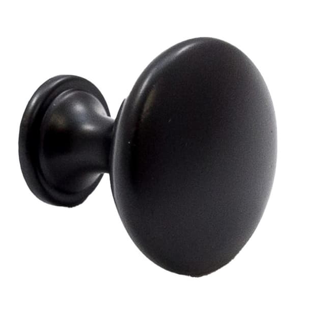 Studio 917 Cornerstone Series 1-3/16" (30 mm) Diameter Matte BlackKnob, - K101MB