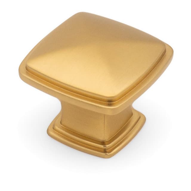 Studio 917 Skyline Series 1-1/4 in (32 mm) L x 1-1/4 in (32 mm) W Brushed Satin Brass Knob, - K844-BSB