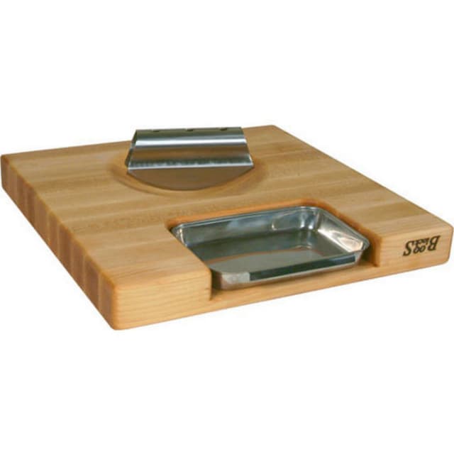 John Boos Newton Prep Master II Rectangle with Juice Pan and Rocker Knife