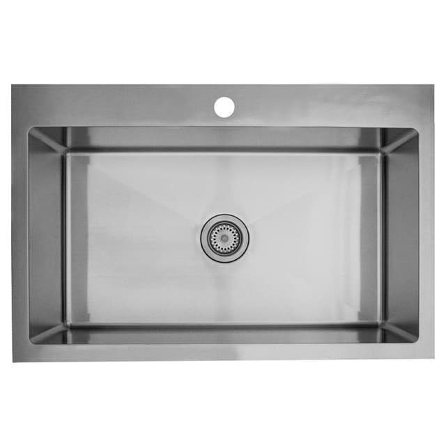 Karran Elite 33"W Stainless Steel Top mount Vanity Sink Single Bowl, 16 Gauge - EL-33-PK1