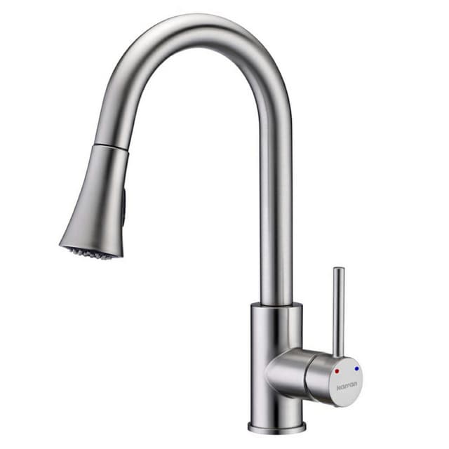 Karran Weybridge Single Handle Pull-Down Dual Function Kitchen Faucet, 1.8GPM, 360 Degree, ADA Compliant