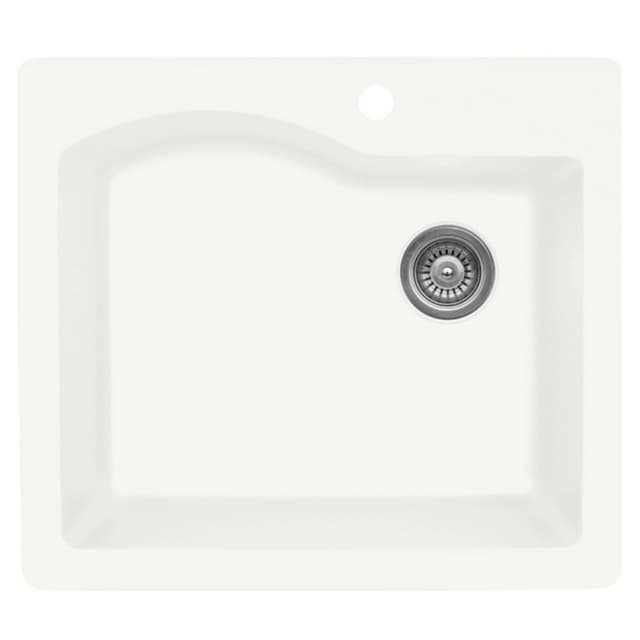 Karran 25"W x 22"D Quartz Single Bowl Top Mount Sink - QT-671