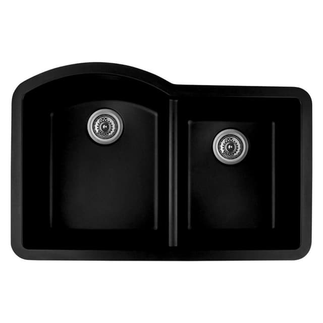 Karran QU-610 32"W x 21"D Quartz Double 60/40 Bowl Undermount Sink