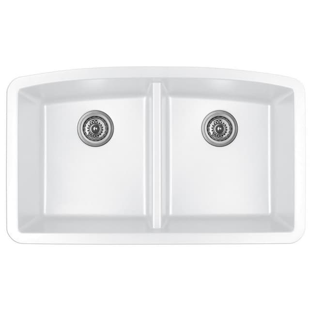 Karran QU-710 32"W x 19-1/2"D Quartz Double 50/50 Bowl Undermount Sink