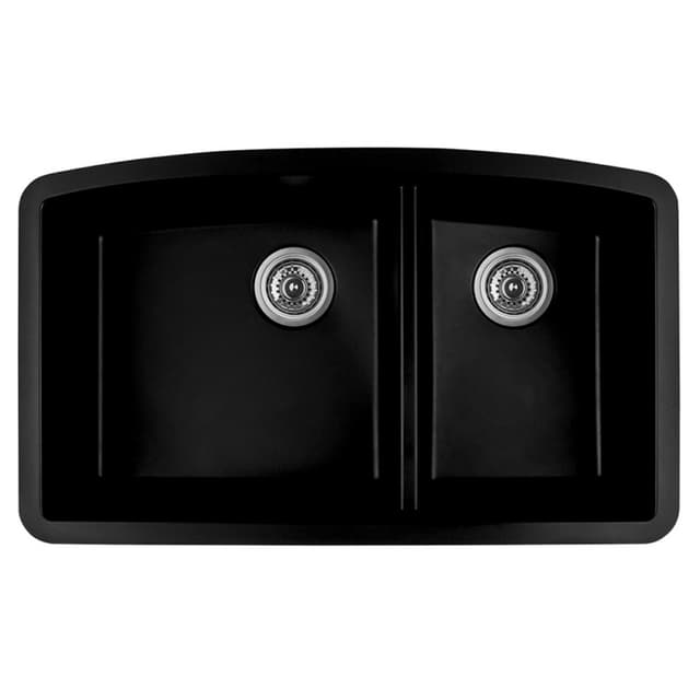 Karran 32"W x 19-1/2"D Quartz Double 60/40 Bowl Undermount Sink - QU-711