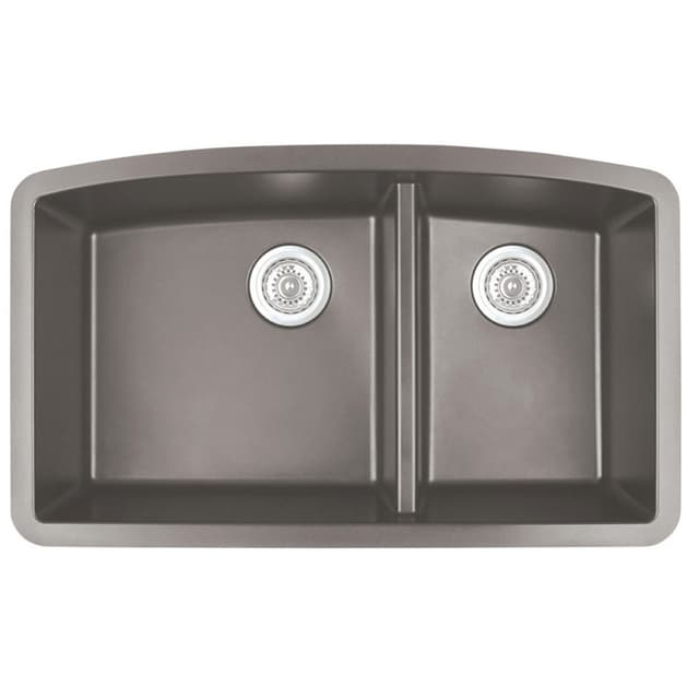 Karran 32"W x 19-1/2"D Quartz Double 60/40 Bowl Undermount Sink - QU-711