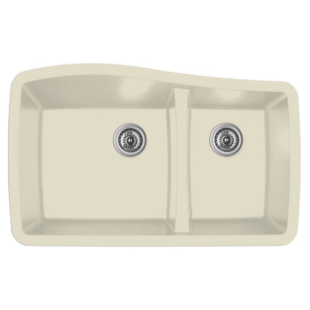 Karran 33-1/2"W x 20-5/8"D Quartz Double 60/40 Bowl Undermount Sink - QU-721