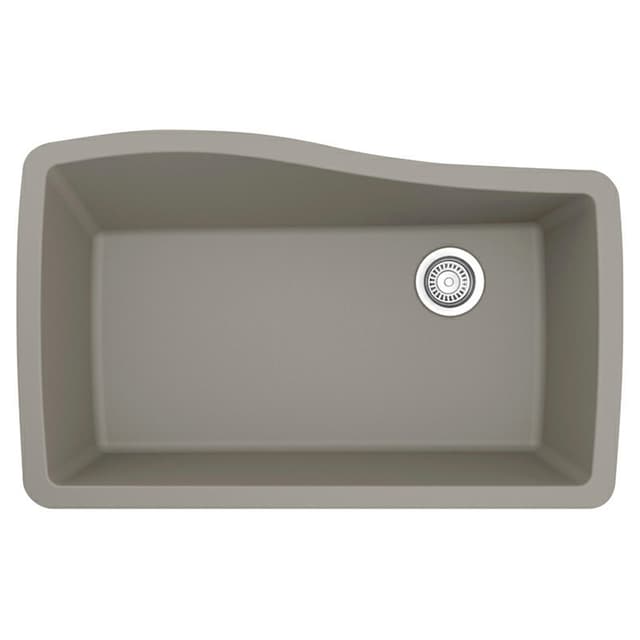 Karran QUWS-880 32-1/2"W x 19-1/4"D Quartz Double 50/50 Bowl Undermount Workstation Sink